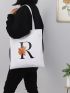 Letter Graphic Shopper Bag