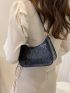 Mini Minimalist Stone Embossed Baguette Bag