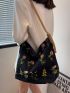 Floral Pattern Bucket Bag