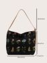 Floral Pattern Bucket Bag