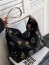 Floral Pattern Bucket Bag