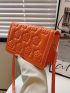 Mini Flower Embossed Flap Square Bag