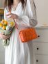 Mini Flower Embossed Flap Square Bag