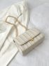 Quilted Turn Lock Flap Square Bag