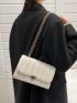 Quilted Turn Lock Flap Square Bag