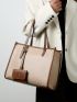 3pcs Contrast Binding Shoulder Tote Bag Set