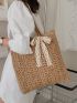 Bow Decor Straw Bag