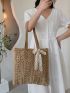 Bow Decor Straw Bag