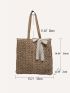 Bow Decor Straw Bag