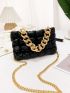 Chain Decor Ruched Bag