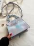 Tie Dye Buckle Decor Flap Square Bag