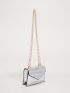 Mini Metallic Crocodile Embossed Flap Chain Square Bag