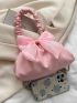 Small Satchel Bag Bow Decor Chain Strap Preppy Style