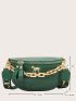 Crocodile Embossed Chain Detail Waist Bag