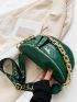 Crocodile Embossed Chain Detail Waist Bag