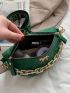 Crocodile Embossed Chain Detail Waist Bag