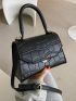 Mini Crocodile Embossed Flap Square Bag