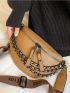 Crocodile Embossed Chain Decor Waist Bag