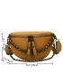 Crocodile Embossed Chain Decor Waist Bag