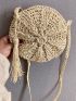 Tassel Decor Straw Circle Bag