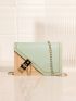 Mini Colorblock Geometric Graphic Chain Flap Square Bag