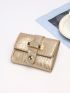 Metallic Crocodile Embossed Small Wallet