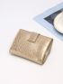 Metallic Crocodile Embossed Small Wallet