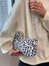 Leopard Print Baguette Bag