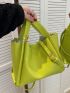 Litchi Embossed Bucket Bag