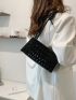 Crocodile Embossed Square Bag