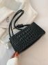 Crocodile Embossed Square Bag