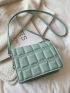 Embossed Detail Heart & Chain Decor Flap Square Bag