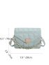 Embossed Detail Heart & Chain Decor Flap Square Bag