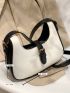 Buckle Decor Baguette Bag