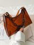 Chain Decor Clear Baguette Bag