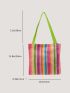 Striped Graphic Shopper Bag