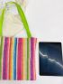 Striped Graphic Shopper Bag