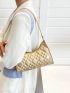 Metallic Quilted Baguette Bag