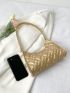 Metallic Quilted Baguette Bag