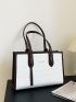 Colorblock Shoulder Tote Bag