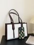 Colorblock Shoulder Tote Bag