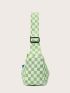 Checkered Pattern Baguette Bag