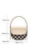 Mini Checkered Pattern Flap Saddle Bag