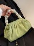 Faux Pearl Decor Ruched Bag