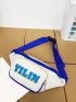 Letter Graphic Fanny Pack Without Bag Charm