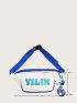 Letter Graphic Fanny Pack Without Bag Charm