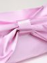 Bow Decor Chain Satin Square Bag