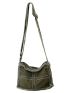 Raw Hem Detail Canvas Hobo Bag