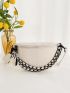 Crocodile Embossed Chain Decor Waist Bag