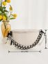 Crocodile Embossed Chain Decor Waist Bag